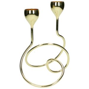 2 armad ljusstake guld
