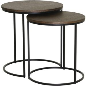 Duett sidobord 2-set runda