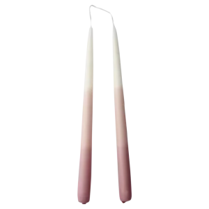 Coloured taper Kronljus, Rosa 2-pack