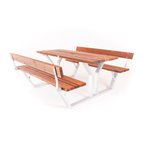 Bänkbord Eden Wood Nova med rygg 180 cm