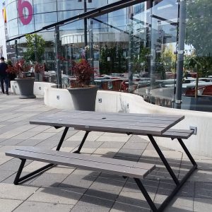 Bänkbord Stockholm Eden Wood grå-svart