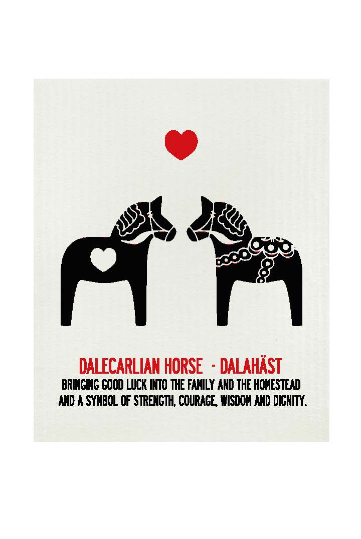 Dalahäst svart och röd disktrasa - Bild 2
