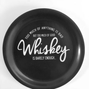 Glasunderlägg  Whiskey svart 11cm med kant