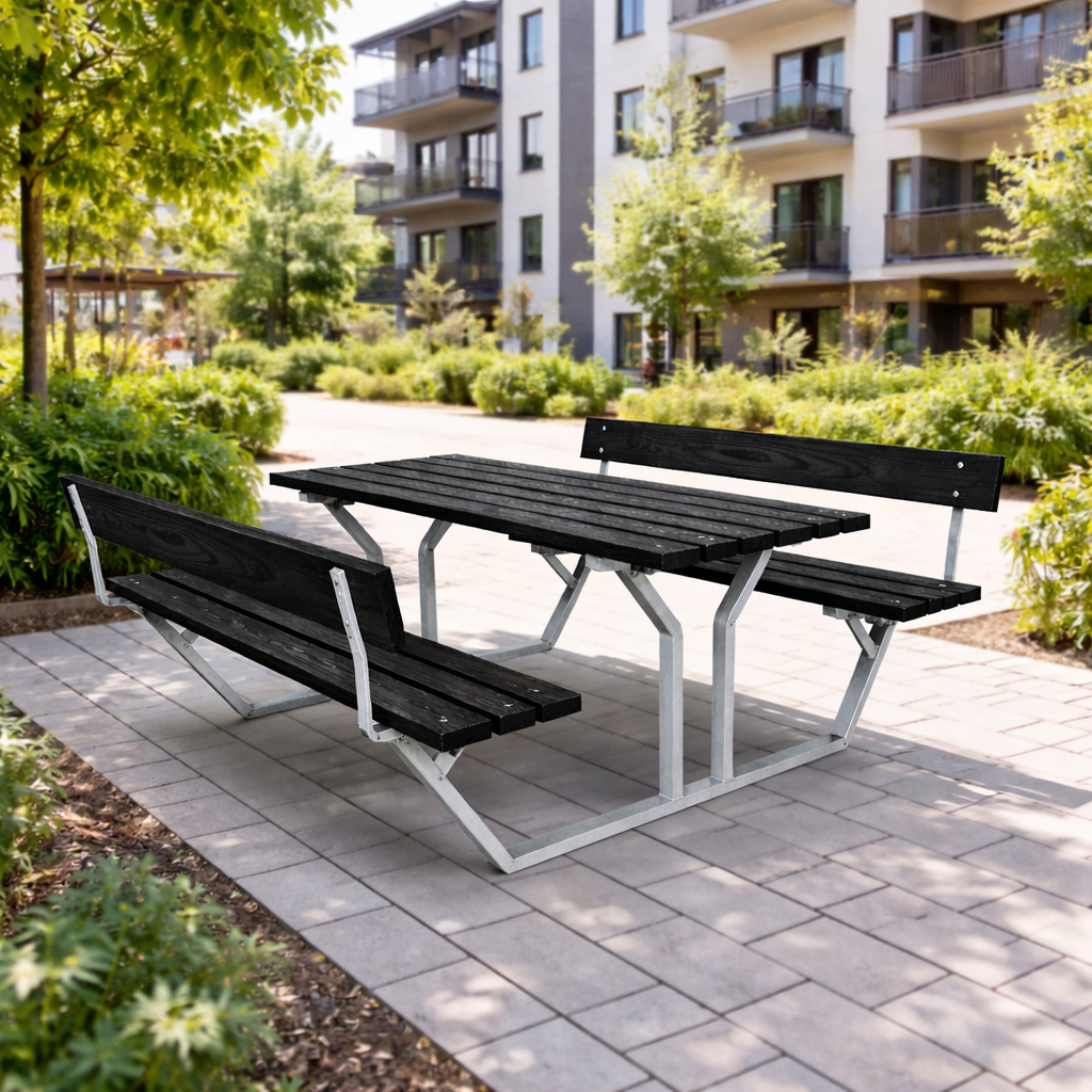 Bänkbord Eden Wood Nova med rygg komposit 180 cm - Bild 2