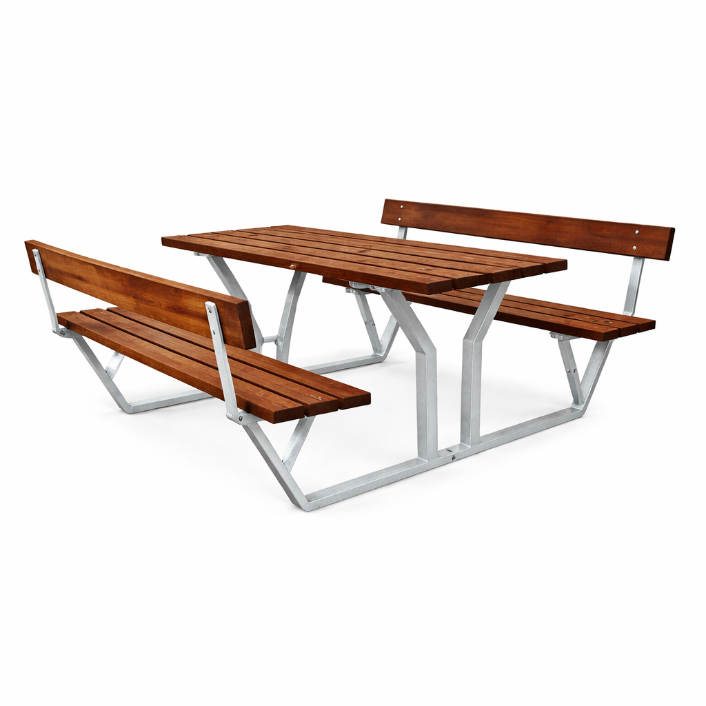 Bänkbord Eden Wood Nova med rygg komposit 180 cm - Bild 5