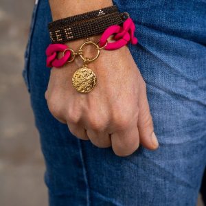 Armband – Bred kedja – Cerise