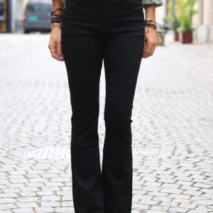 Flare jeans med silverknappar – RD7302 – Svart