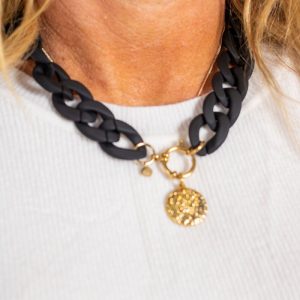 Halsband – Bred kedja – Svart
