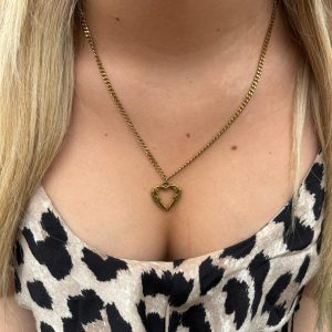 Halsband – Hjärta/Änglavingar – Guld