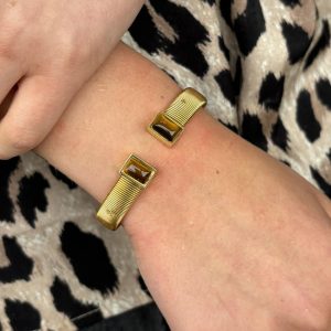 Armband – Brun sten – Guld