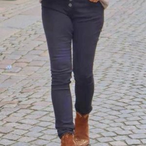 Joggingjeans med knappar – 90109 – Svart
