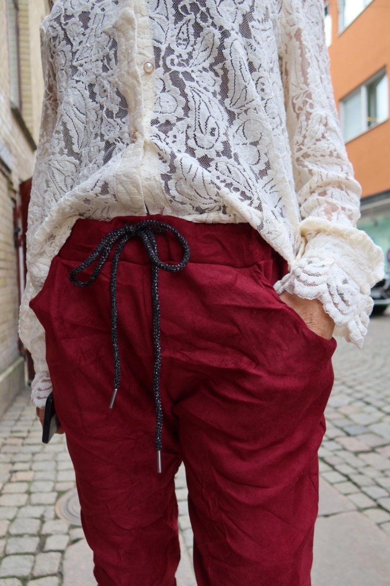 Stretchbyxor – Mockaimitation – Bordo Onesize - Bild 5