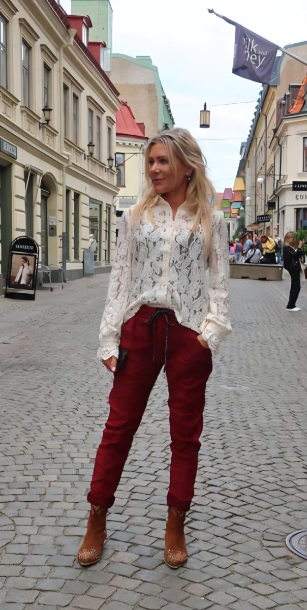 Stretchbyxor – Mockaimitation – Bordo Onesize - Bild 3