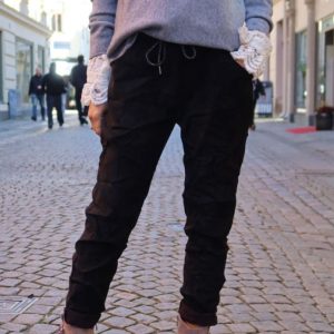Stretchbyxor – Mockaimitation – Svart