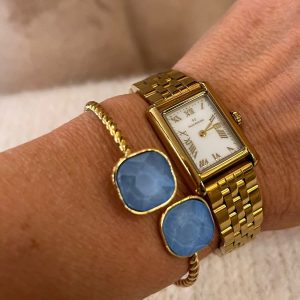 Armband – Blå sten – Stainless steel