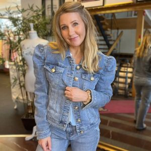 Jeansjacka med puffärm – Denim